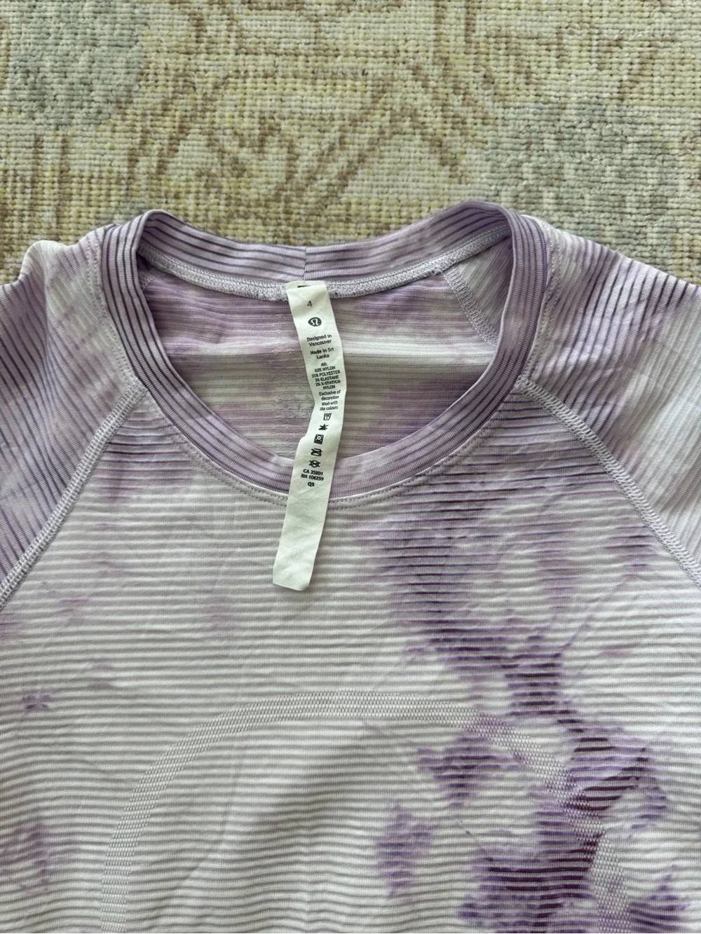 Lululemon Swiftly Tech Short Sleeve Shirt 2.0 in Shibori Stripe Wisteria Purple